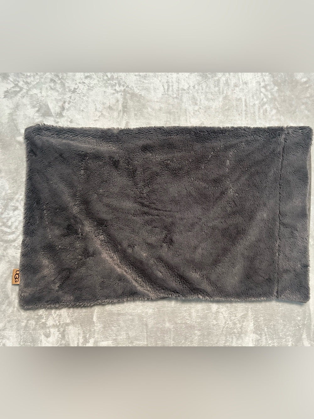 Ugg Fuzzy Pillowcase Gray Faux Fur Plush